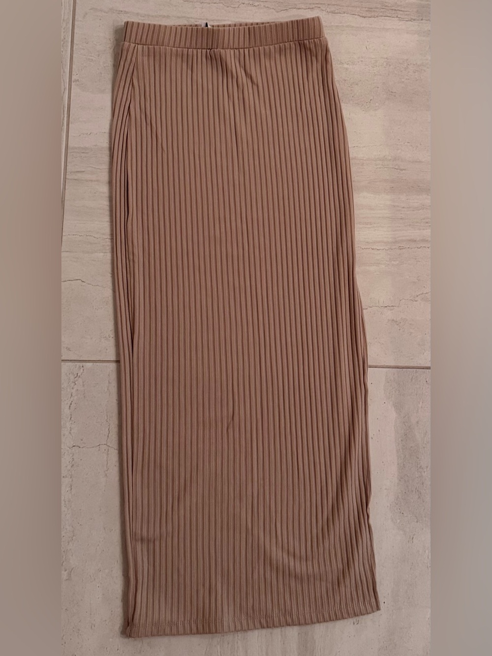 Princess Polly-Ribbed Midi Skirt in Taupe